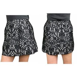 Robert Rodriguez White Skirt with Black Lace Overlay Size 10